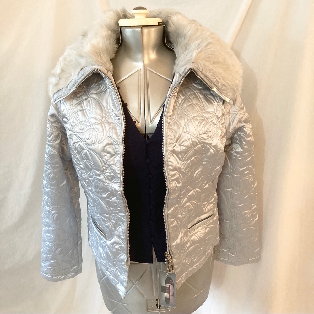 Palomares Metallic Silver Quilted Jacket